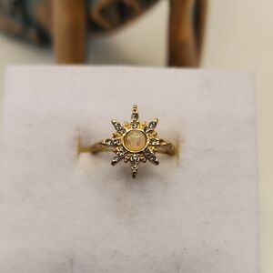 Gold Opal Sunburst Ring